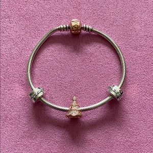 Pandora Rose Holiday twinkling tree bangle set 7.5
